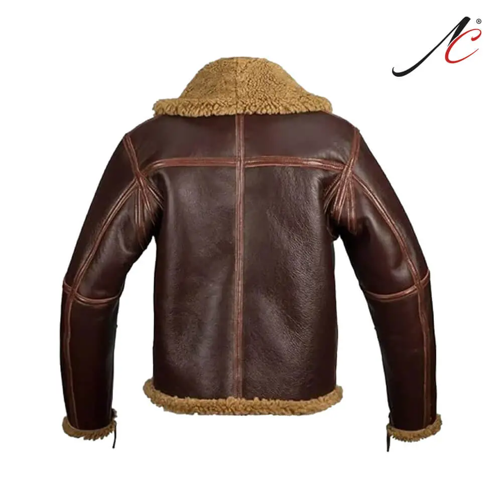 B3-RAF-Brown-Mens-Bomber-Flying-Aviator-Fur-Irvin-Real-Shearling-Leather-Jacket