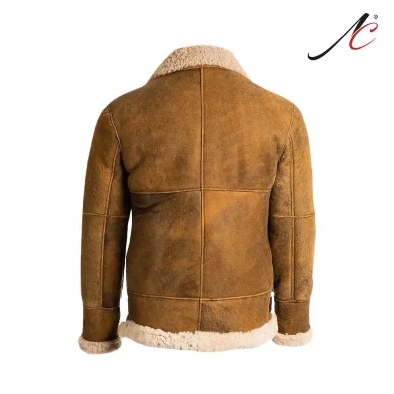 Men Brown B3 Shearling Leather Jacket