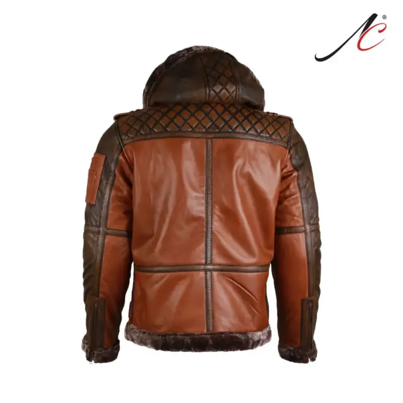 Men's Shearling Leather Bomber Jacket