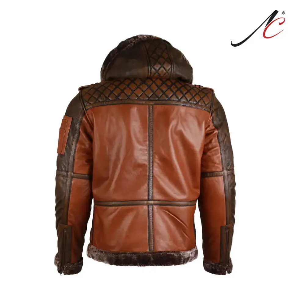 Men's Shearling Leather Bomber Jacket