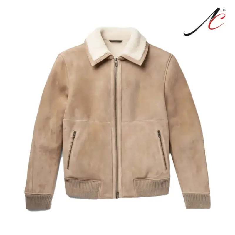 Mens Shearling Bomber Jacket