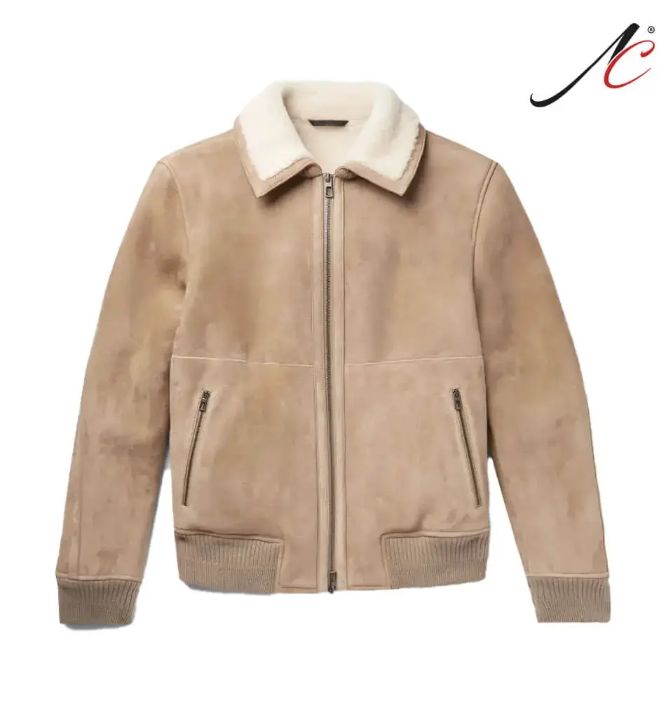 Mens Shearling Bomber Jacket