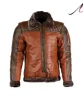 Men's Shearling Leather Bomber Jacket
