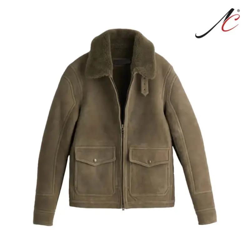 New Style Italian Shearling Bomber Jacket