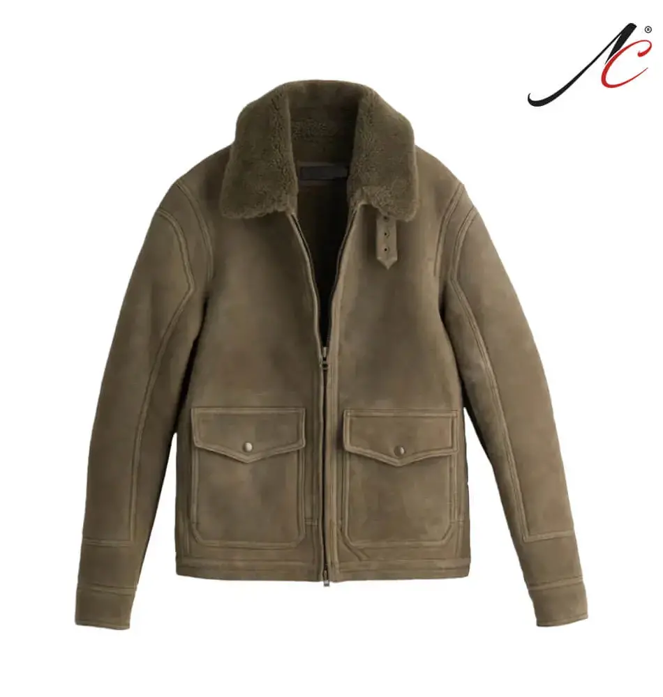 New Style Italian Shearling Bomber Jacket