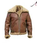 Men's B3 Bomber Vintage Brown RAF Aviator Flying Pilot Fur Shearling Real Jacket
