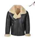 Men's B3 Real Sheepskin Shearling Fur Bomber Leather Jacket