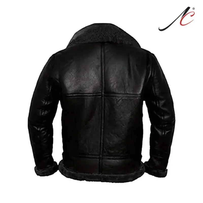 Mens Genuine B3 Bomber Shearling Leather Jacket