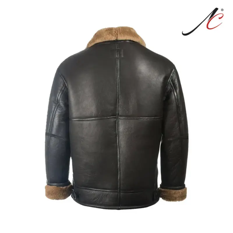 Men's brown Aviator Leather Shearling Jacket