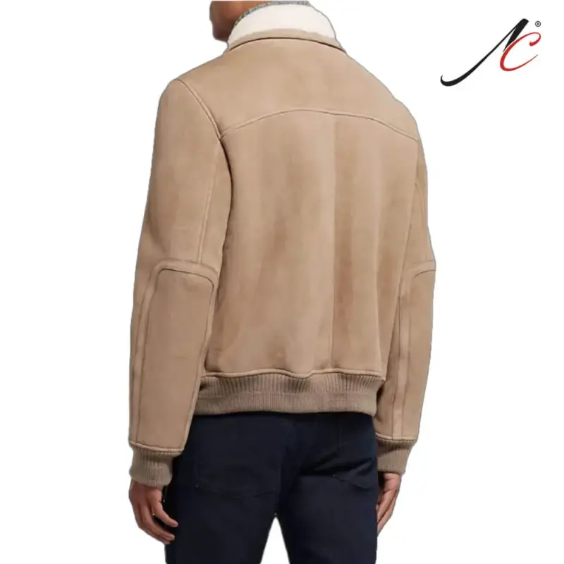 Mens Shearling Bomber Jacket