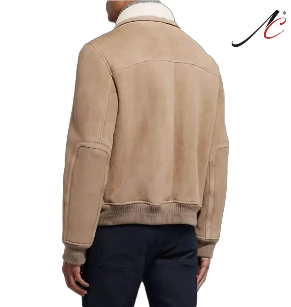 Mens Shearling Bomber Jacket