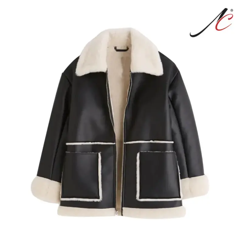 Black Women RAF Aviator Leather Jacket