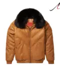 Lambskin V-Bomber Camel Brown Leather Jacket