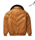 Lambskin V-Bomber Camel Brown Leather Jacket