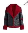 Luxury Women’s Shearling Black Leather Aviator Style Sheepskin Jacket