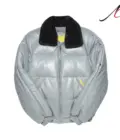 V-Bomber Light Grey Leather Jacket