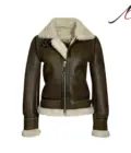 Women's Aviator RAF Bomber Fur Shearling Sheepskin Real Leather Jacket