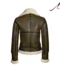 Women's Aviator RAF Bomber Fur Shearling Sheepskin Real Leather Jacket