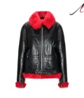 Women’s Aviator Red Shearling Jacket