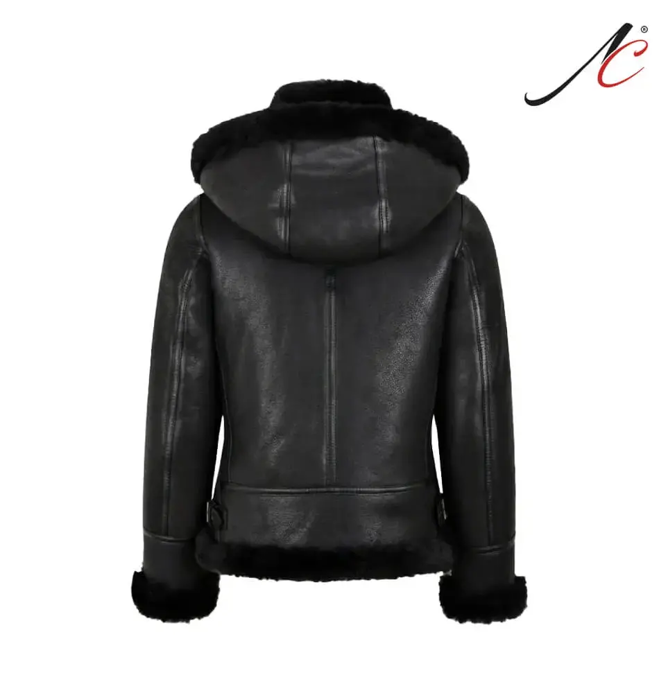 Women's B3 Bomber Hooded Classic Shearling Jacket