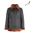 Women's B3 Bomber Real Brown fur Shearling Leather Jacket