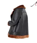 Women's B3 Bomber Real Brown fur Shearling Leather Jacket