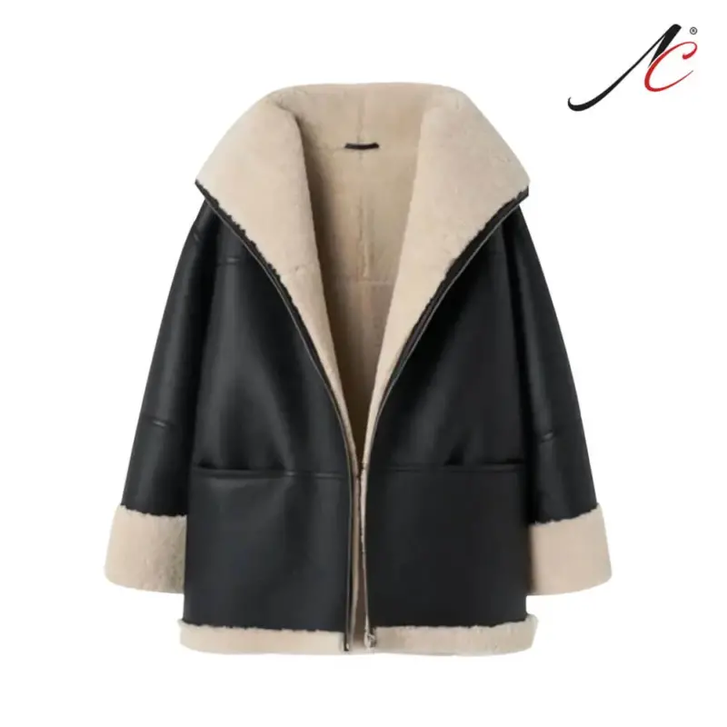 Women's B3 RAF Aviator Styled Sheepskin Shearling Leather Jacket