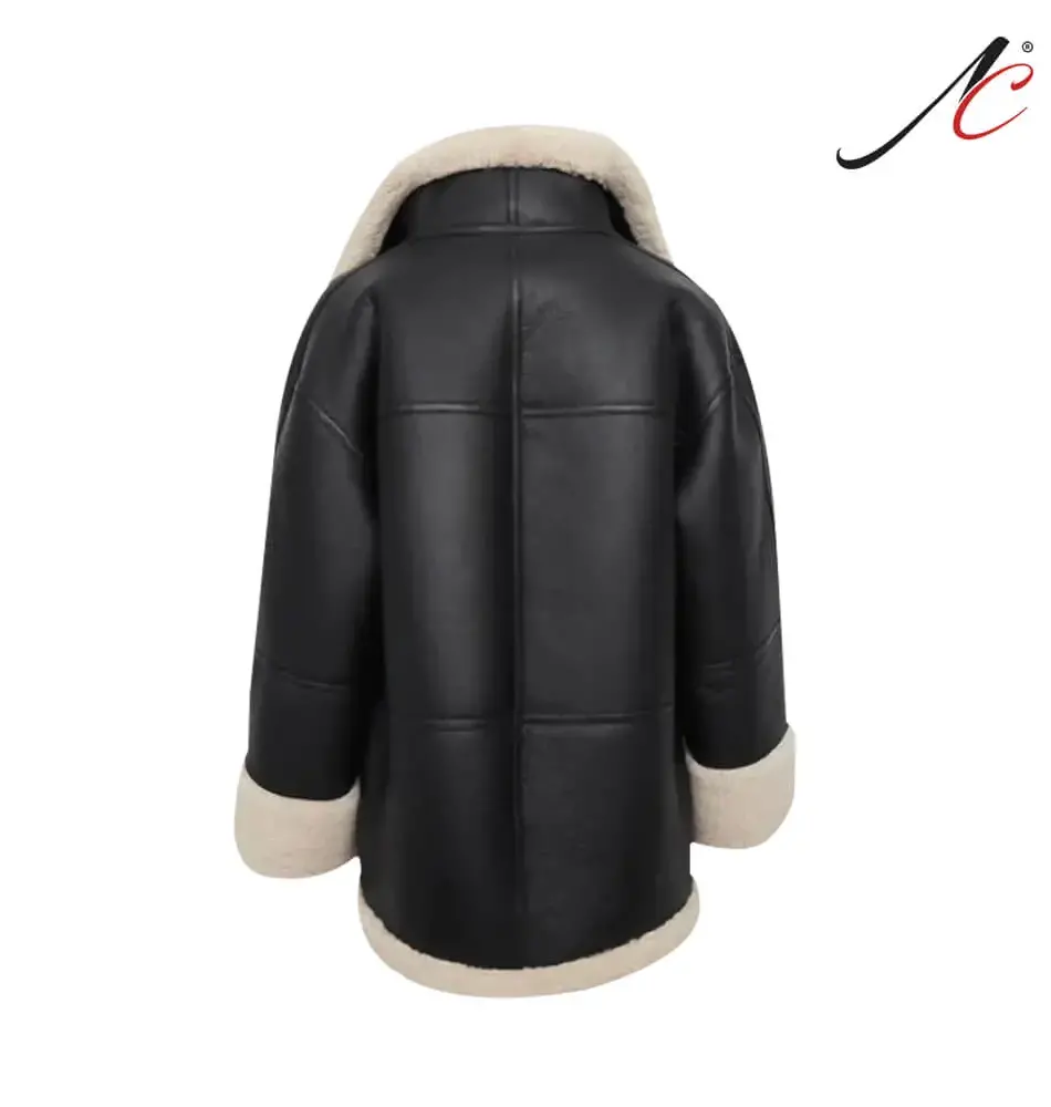 Women's B3 RAF Aviator Styled Sheepskin Shearling Leather Jacket