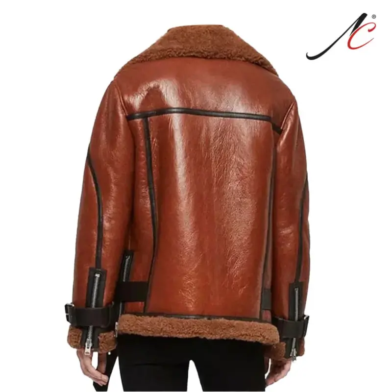 Women's Genuine Brown Shearling Leather Jacket