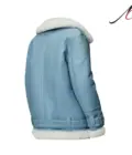 Women's Light Blue B3 RAF Aviator Styled Sheepskin Shearling Leather Jacket