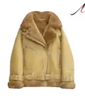 Women's Light Brown Shearling Leather Jacket