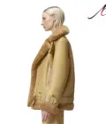 Women's Light Brown Shearling Leather Jacket