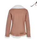 Women’s Light Tan Side Zip Sheepskin Pilot Leather Jacket