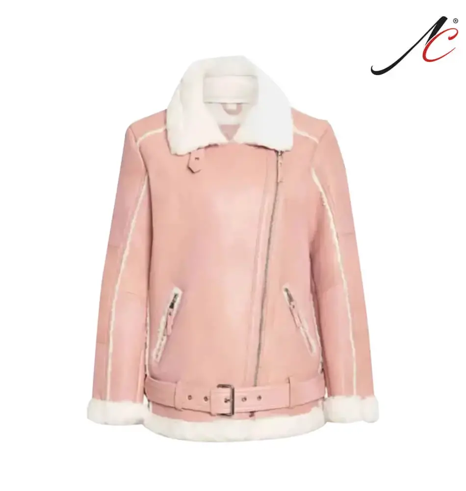 Women’s Rose Blossom Shearling Leather Jacket