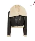 Women's Shearling genuine leather jacket vintage